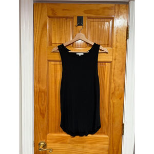 VINCE Black Pima Cotton Modal Ribbed Tank Top L